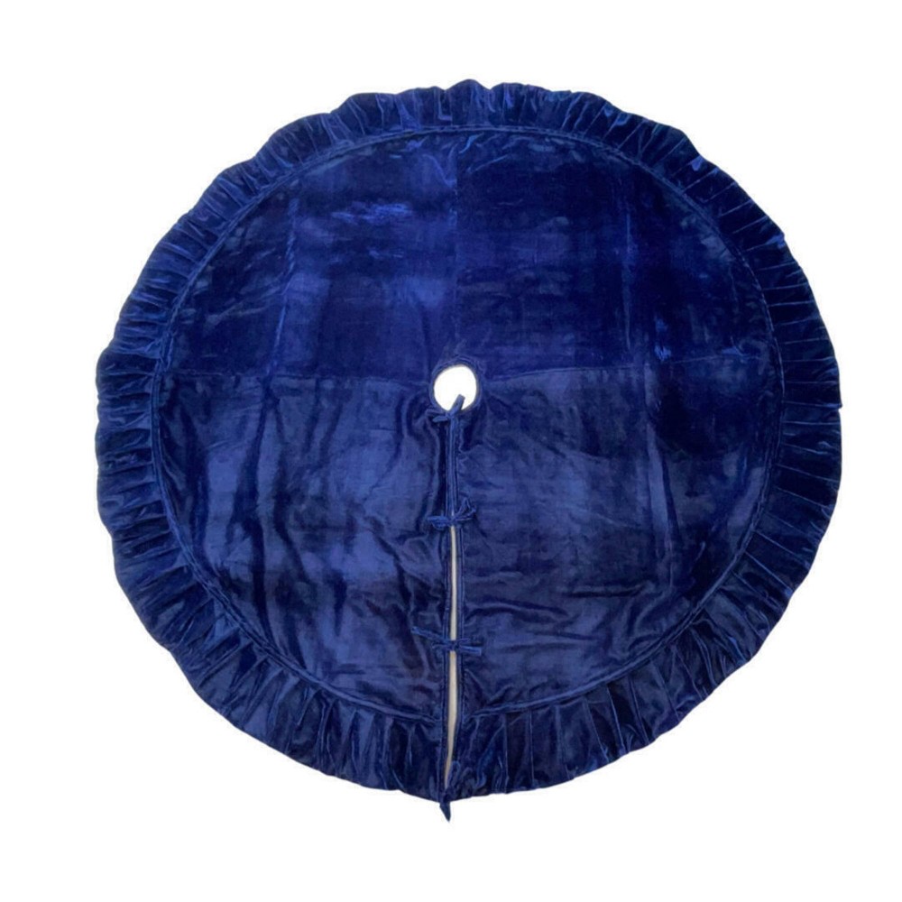 Vickerman 72" Plush Midnight Blue Velvet Christmas Tree Skirt