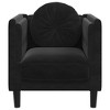 vidaXL Black Velvet Armchair - Upholstered Living Room/Lounge Chair with Cushion, Solid Wood Legs, Modern Design, Comfortable Padded Seating - 3 of 4