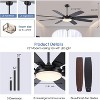 Kviflon 72 Inch Downrod Ceiling Fan with Light ,Remote Control,Dual Side Blades,3CCT LED Lights - 3 of 4