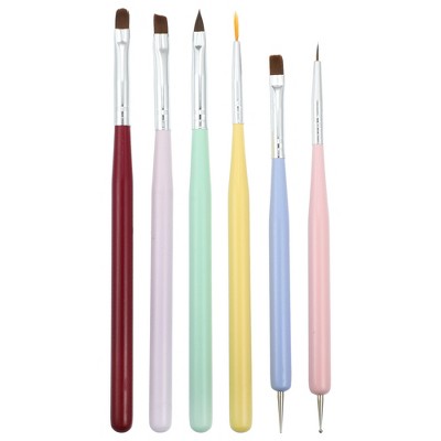 Unique Bargains Nail Art Brushes Set Extension Gel Nail Art Design Pen Set  Painting Tools For Acrylic Application 6 Pcs : Target