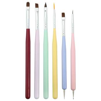 Unique Bargains Nail Art Brushes Set Extension Gel Nail Art Design Pen Set Painting Tools for Acrylic Application 6 Pcs