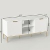 HDZNVF Modern TV Stand with Wave Design Doors, Open Shelf and Adjustable Shelf, Stylish and Functional, White and Gold - 4 of 4