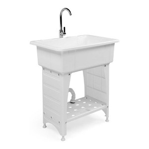 Karl Home 30 in. Utility Sink Washing Room Sink Laundry Tub with Faucet - 1 of 4