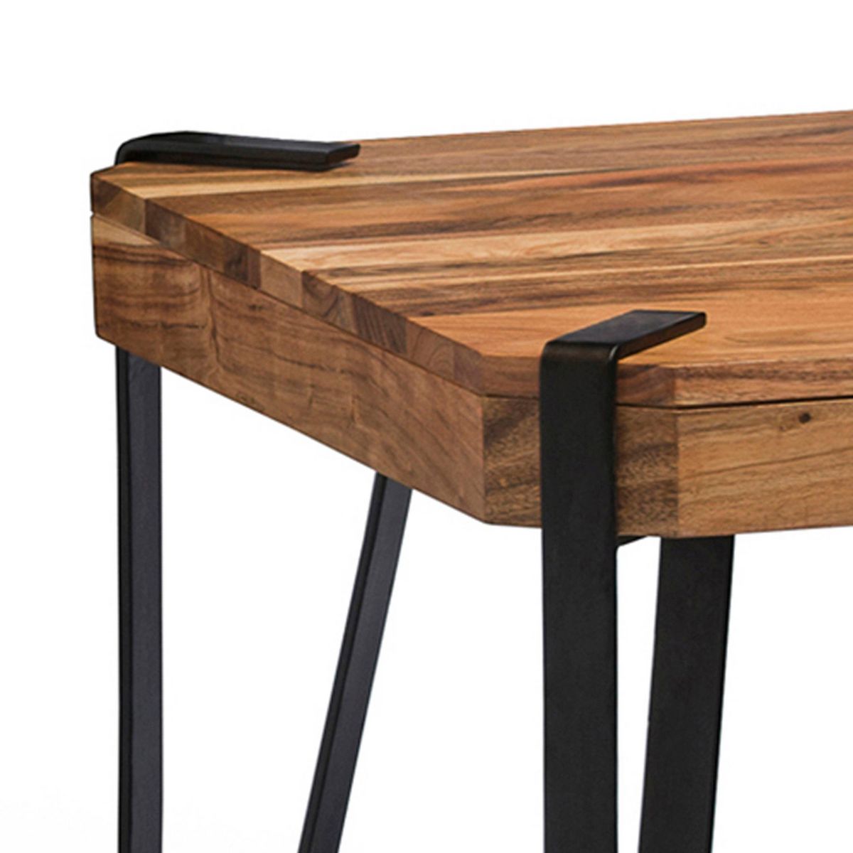 Alaterre Furniture Ryegate Live Edge Solid Wood Coffee Table Metal and Wood - thumbnail 10