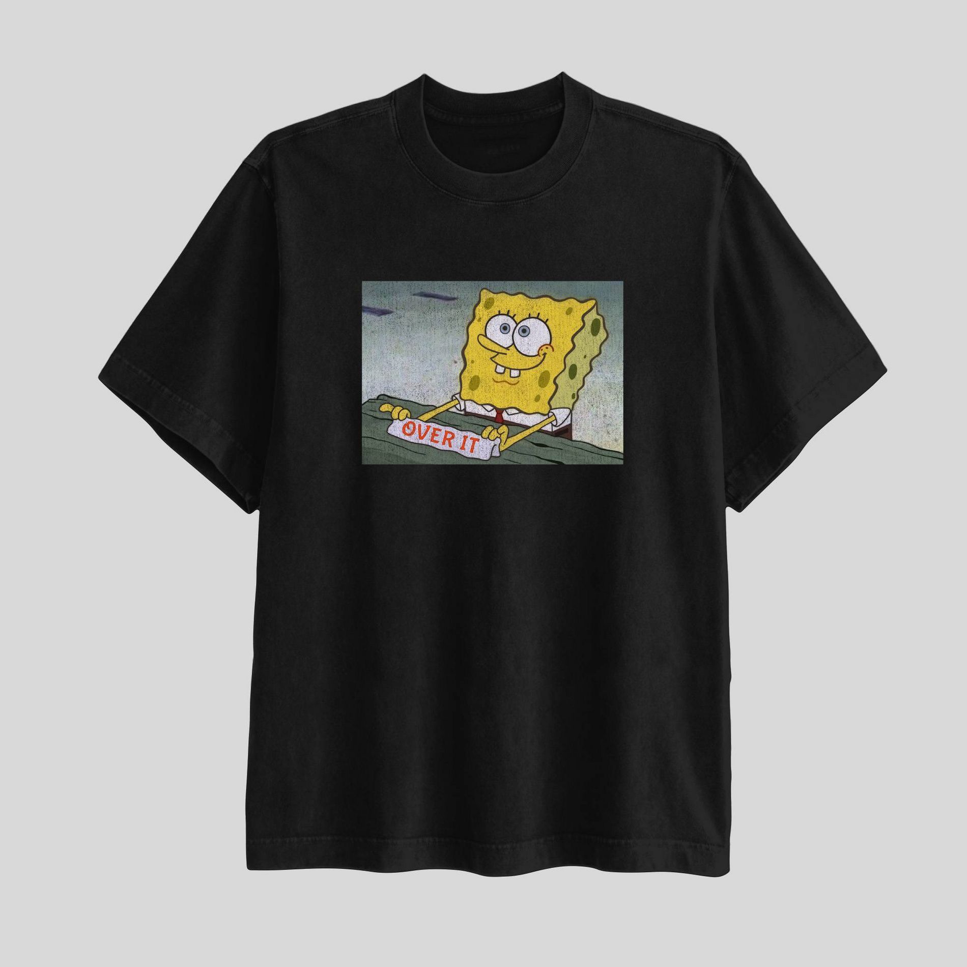 Men's SpongeBob Meme Short Sleeve Graphic T-Shirt - Black