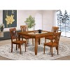HomeStock 5-Piece Square Saddle Brown Finish Solid Wood Top Dining Table with 4 Chairs - 2 of 4