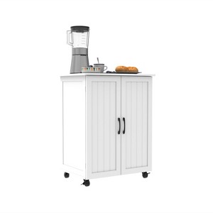 Dexmalle Specialty Coffee Bar Cabinet Buffet Sideboard with Barn Door and Wheels - 1 of 4