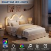 LED Bed Frame with Storage Drawers, Cute Flower Headboard with Soft Teddy Fleece Fabric Bed Frame for Kids Girls - 3 of 4