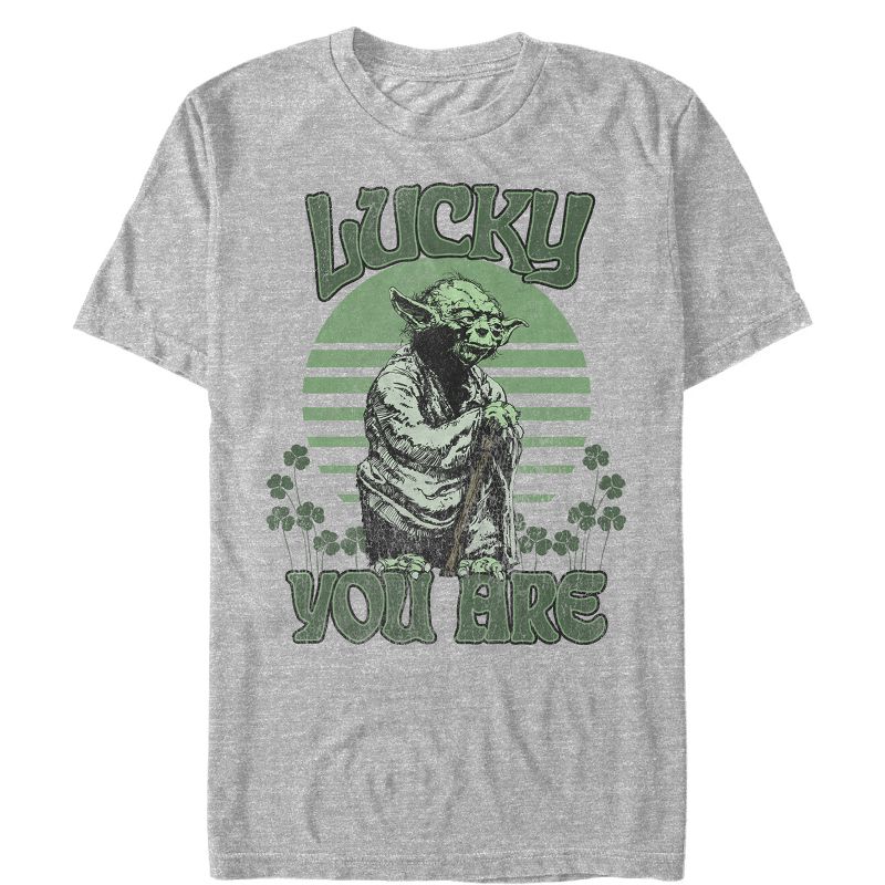 Men's Star Wars St. Patrick's Day Yoda Lucky You Are Clovers T-Shirt, 1 of 5