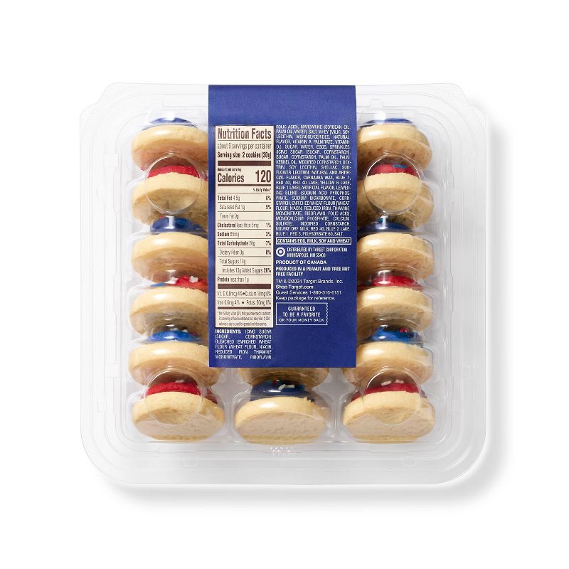 Patriotic Red &#38; Blue Mini Frosted Sugar Cookies - 9.4oz/18ct - Favorite Day&#8482;, 3 of 4
