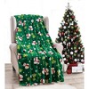 Plazatex Green Snowman plush Decorative Christmas Machine Washable Throw 50" X 60" Green - 2 of 4