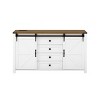 Farmhouse Sideboard Buffet with Sliding Barn Doors, Power Outlet & Drawers, 55.1" Storage Cabinet for Kitchen Dining Room-3irtyhousy - 3 of 4
