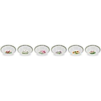 Portmeirion Exotic Botanic Garden Oatmeal Soup Bowl, Set of 6, Made in England - Assorted Floral Motifs,6.5 Inch