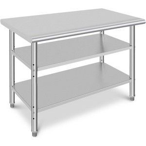 Acekool 36" NSF Stainless Steel Prep Table – 2-Tier Commercial Workstation for Kitchen, Garage & Restaurant Use - 1 of 4