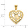Black Bow Jewelry 14k Yellow Gold 15 Inside Cut Out Heart Frame Pendant, 19mm - 4 of 4