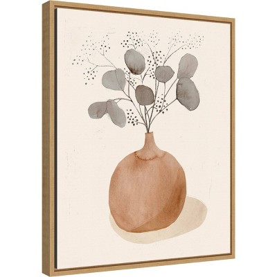 16" x 20" Maple Framed Botanic-Inspired Canvas Wall Art