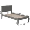 AFI Furnishings Nantucket Twin Extra Long Platform Bed with Open Footboard and Turbo Charger in Grey - 3 of 4