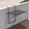 VEVOR Balcony Hanging Table, 19 x 24 in Metal Folding Balcony Railing Table, 5-Level Adjustable, Fit Railing from 1" to 4.7", Black - 2 of 4
