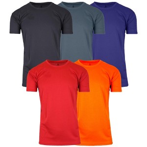 Galaxy By Harvic Men's Short Sleeve Moisture-Wicking Quick Dry Performance Crew Neck Tee- 5 Pack - 1 of 2