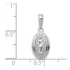 Black Bow Jewelry 14k White Gold Solid Polished Oval Miraculous Medal Pendant - 4 of 4