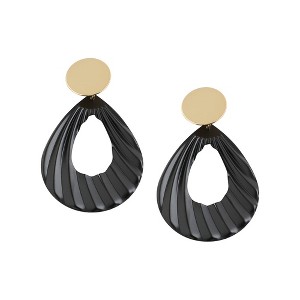 SOHI Women's Black Contrast Drop Earrings - 1 of 3