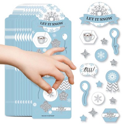 Big Dot of Happiness Winter Wonderland - Snowflake Holiday Party and Winter Wedding Favor Kids Stickers - 16 Sheets - 256 Stickers