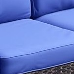 brown gradient four-line rattan + navy blue cushion