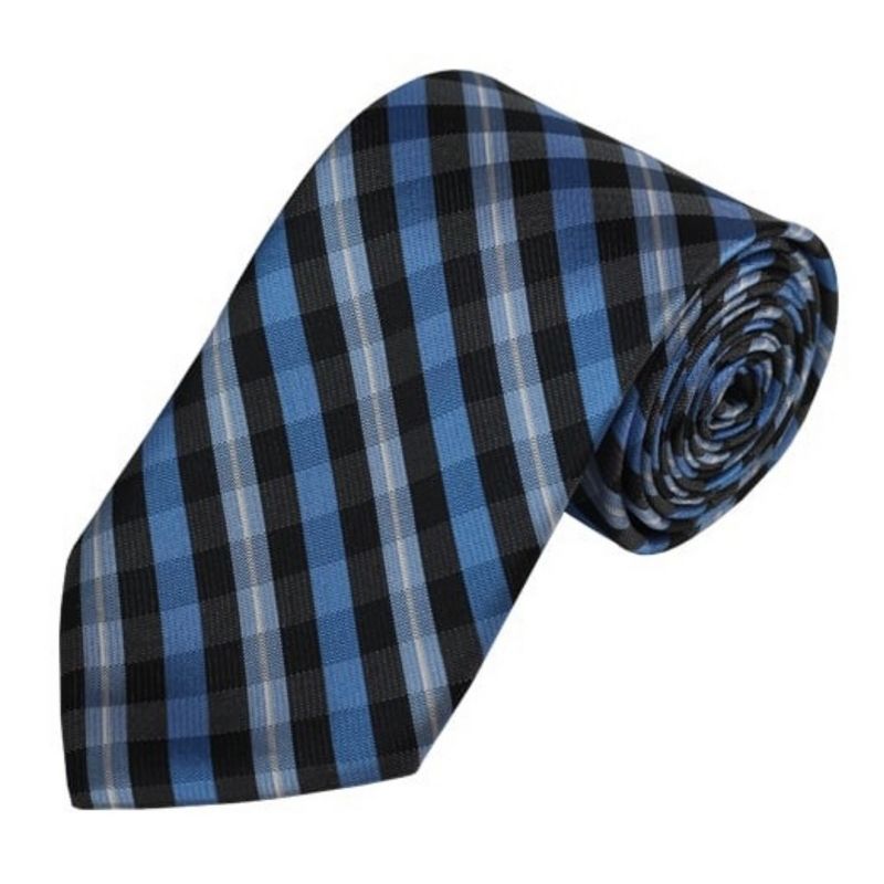 Men's Checkered 3.25 Inch Wide And 58 Inch Long Woven Neckties, 1 of 5