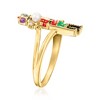 Ross-Simons 2.5-3mm Cultured Pearl and Multi-Gemstone Nutcracker Ring With Enamel in 18kt Gold Over Sterling - 3 of 4