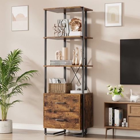 Bookshelf with best sale drawers target