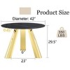 Sapphtopaz 42" Round Dining Table with Marble Top Stainless Steel Leg Kitchen Table for Dining Room, Small Spaces - 4 of 4