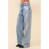 Women's Adelia Wide Leg Denim Sweatpants - Blue B - 3 of 4