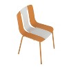 Cesicia 4-Pack Modern Striped Color Block Chairs ¨C PP Plastic Seat & Sturdy Metal Legs ¨C for Balcony, Caf¨¦, Terrace - 2 of 4