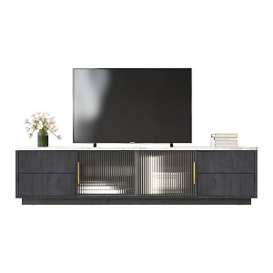 TiramisuBest Modern TV Stand with Black,White for TV & Entertainment Furniture - 1 of 4