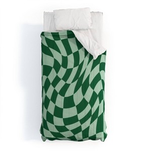 Deny Designs Mariamariacreative Play Checkers Sage Twin/Twin XL Comforter and Sham Set (2-3pc Set) - 1 of 4