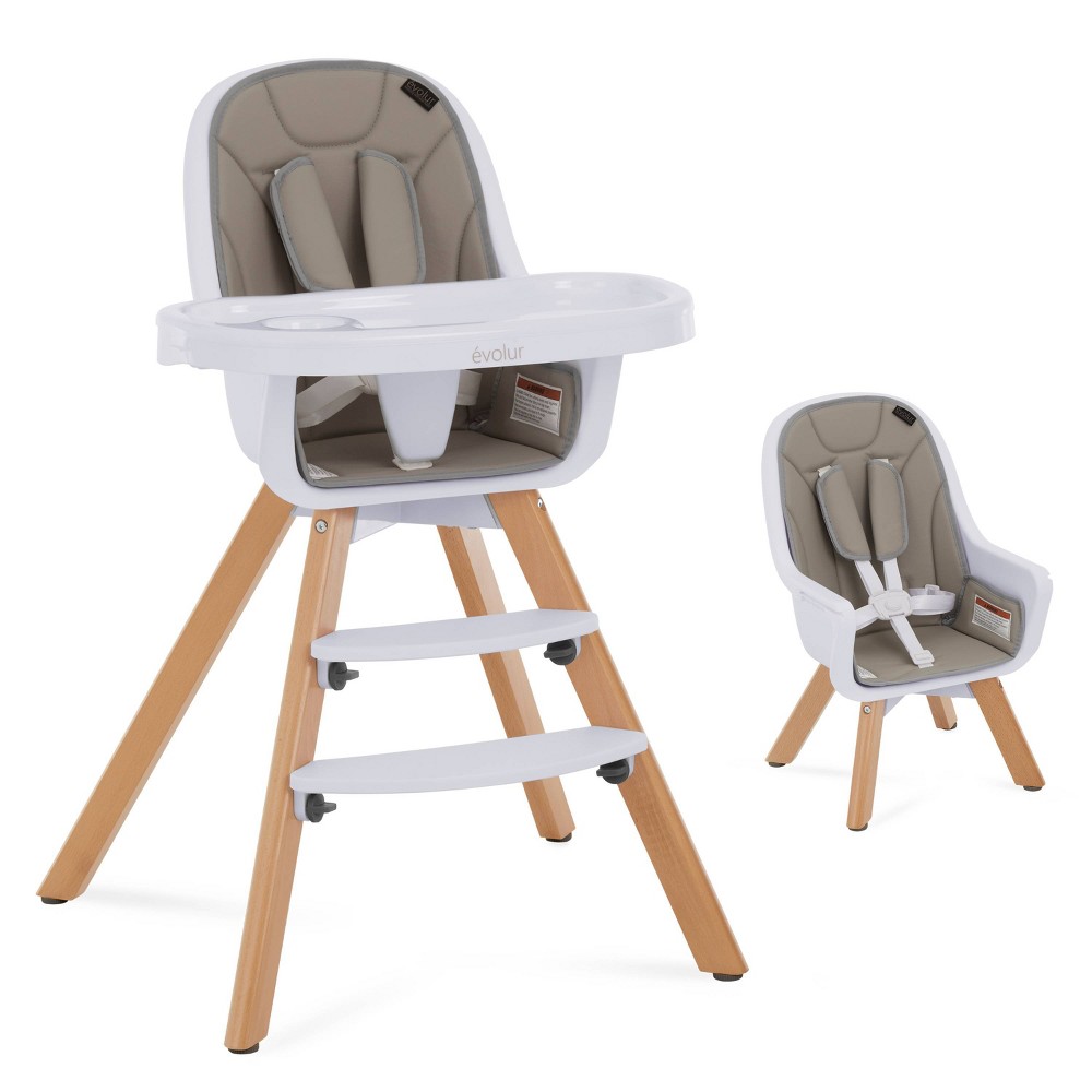 Evolur Zoodle 2 in 1 Standard High Chair - Light Gray