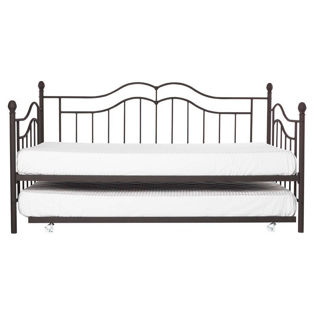 Photos - Bed Frame Twin Traci Metal Daybed and Trundle Bronze - Room & Joy