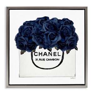Stupell Industries Trendy Chic Navy Blue Roses, 25" x 25" - 1 of 4