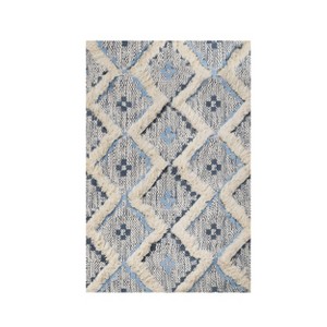 Hand-Tufted Printed Diamond Geometric Cotton-Wool Blend Indoor Area Rug by Blue Nile Mills - 1 of 4