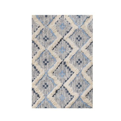 Gray & White Cotton Door mat Rug Indoor Outdoor - 2x3' Zig Zag