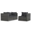 vidaXL Garden Lounge Set Gray PE rattan, powder-coated steel, plastic - 2 of 4