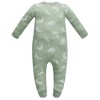 Owlivia Organic Cotton Pajama, Baby Sleep N' Play - Feather Green - 3 of 4