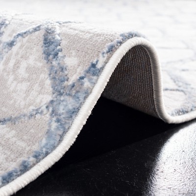 Amelia 3' x 3' Square Grey and Blue Synthetic Rug