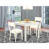Dinette Set 3 Piece - Table & 2 Dining Chairs - Linen White Finish - 2 of 4