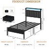 Furnulem Bed Frame with Charging Station and LED Lights, Grey Upholstered Headboard, 2 Under-Bed Storage,No Box Spring Needed, Easy Assembly - 4 of 4