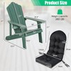 Costway Adirondack Chair HIPS Adirondack Chair with Cup Holder & Cushion Black/Green/Navy/Grey/White/Yellow - 3 of 4