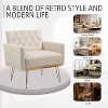 Accent Chair, Armchair Single Sofa, Modern Comfy Upholstered Reading Accent Chairs With Tufted Button Back - 4 of 4