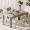 Dining Table for 4-6, 63" Wood Farmhouse Rectangular Thickened Dinner Dining Room & Kitchen Table - 2 of 4