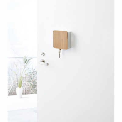 Clear-Coat Steel and Wood Wall-Mountable Key Cabinet