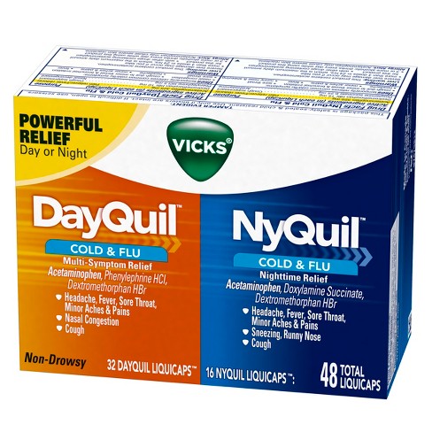 Vicks DayQuil and NyQuil Cold & Flu Relief Combo Pack - 48ct : Target